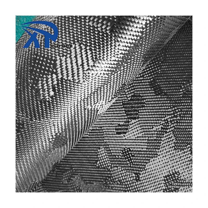 Yellow and Black Camouflage Jacquard Aramid Carbon Fiber Fabric color