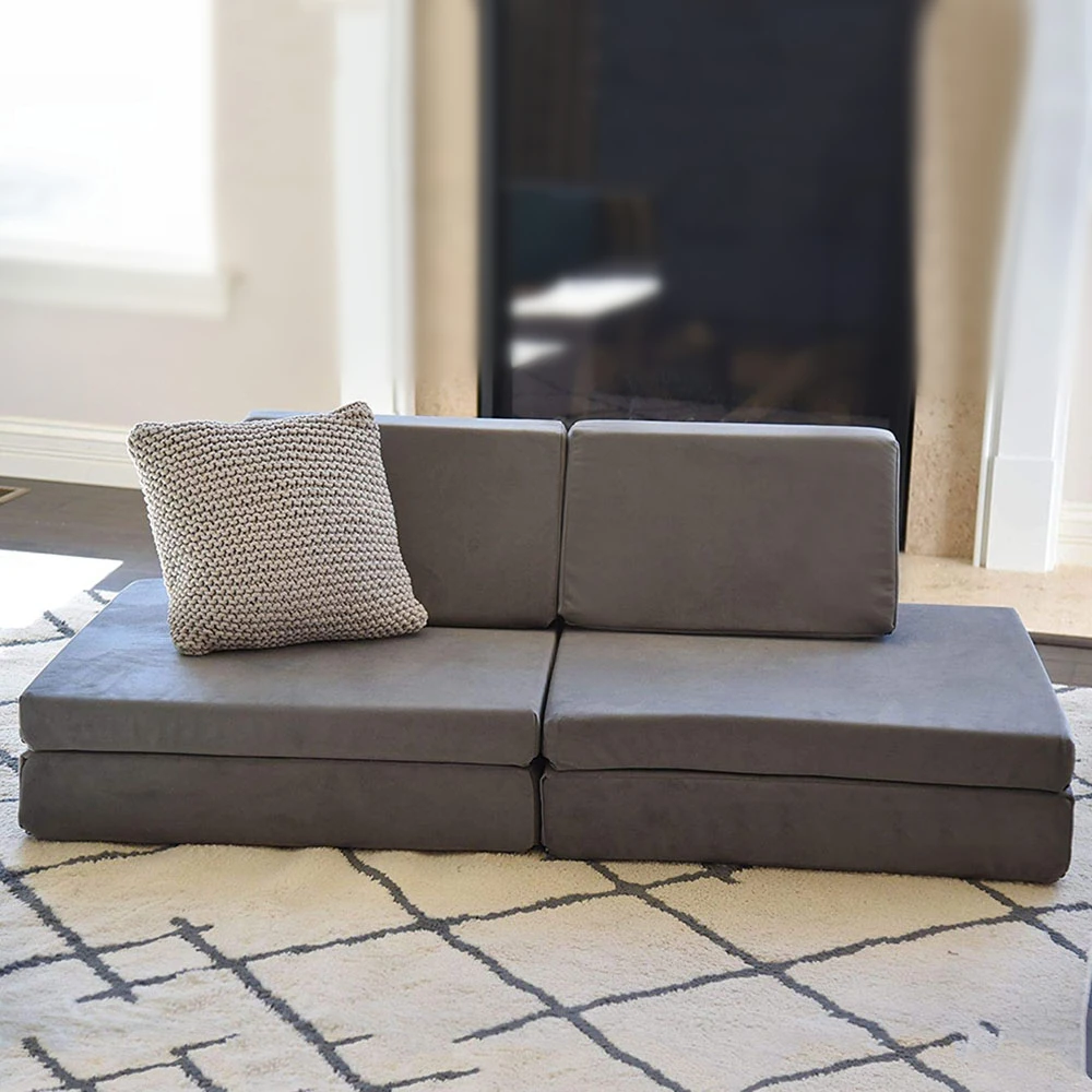 Kids Magnetic Floor PU Foam Fort Comfortable Touch Leather Sofa Cover Floor Modular Play Nugget Couch