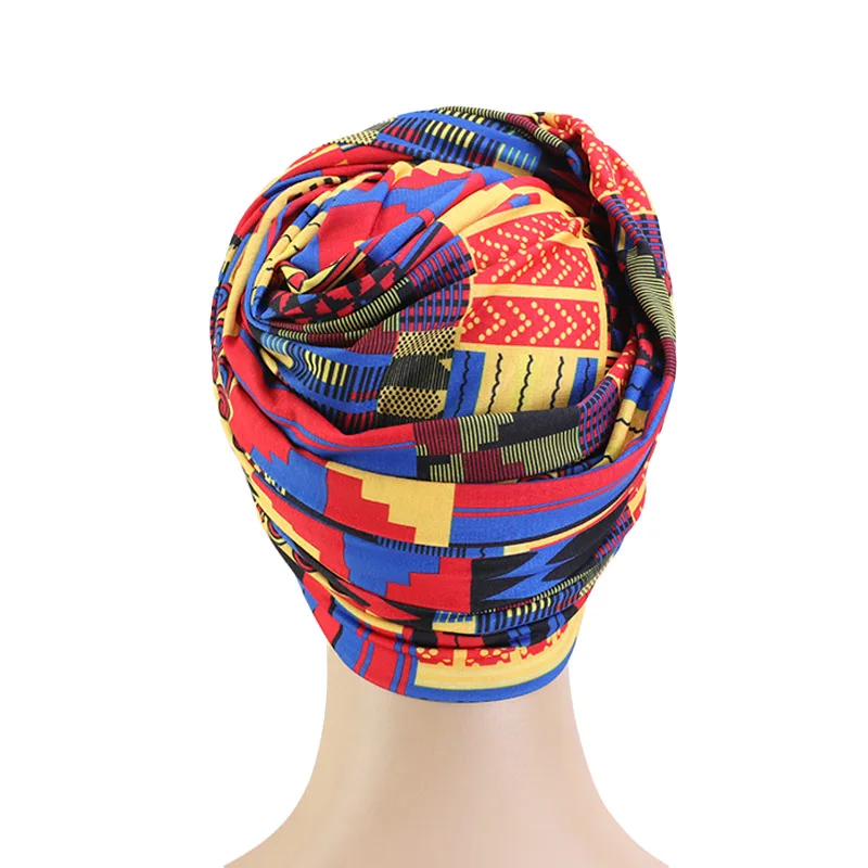 African Pattern Headscarf Nigerian Muslim Women Long Tube Turban Head wrap