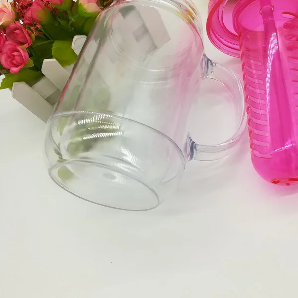 Promotional 18oz double wall mason jar with straw and lid