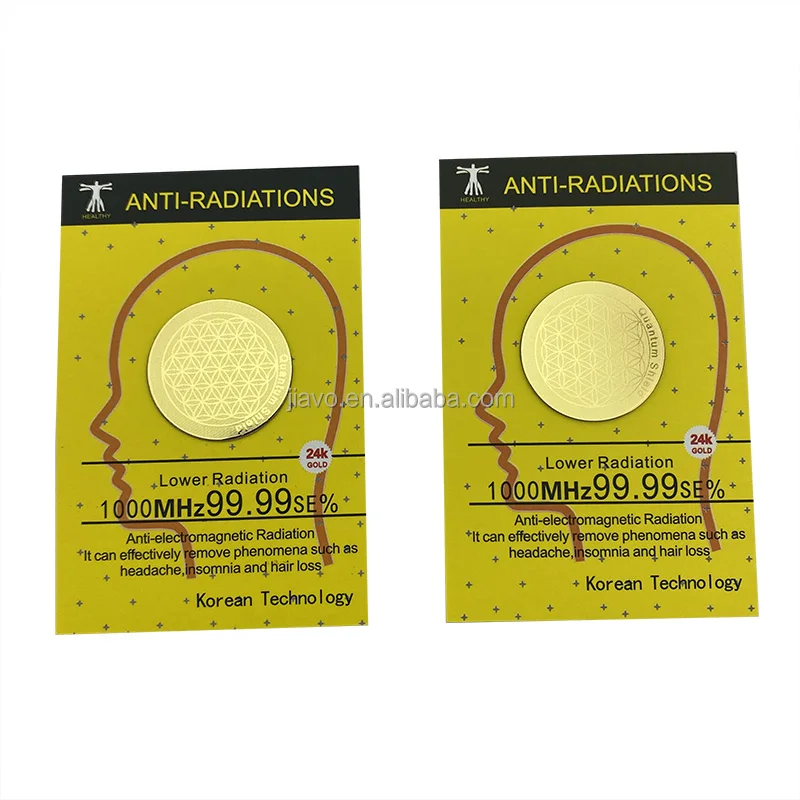 Newest  Negative Ions Golden Anti Radiation Phone Sticker Protector Shield Sticker