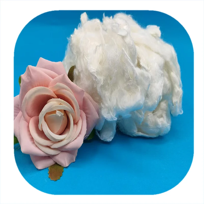 Wholesale 3D 60MM FR white Viscose fiber for mattress