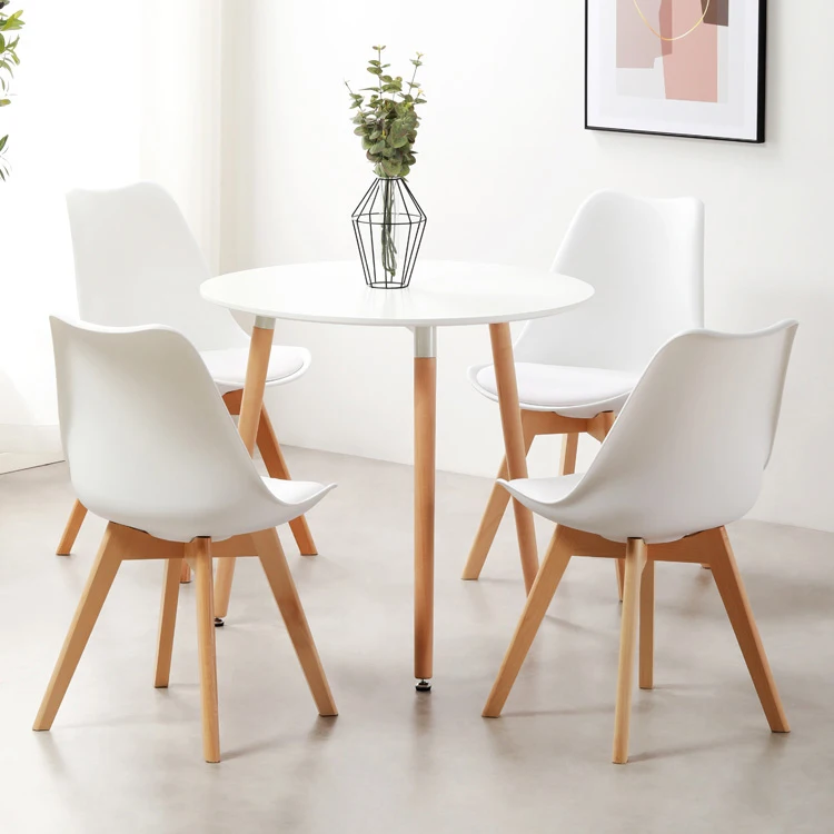 Набор из 4 стульев для столовой в стиле ретро, Набор стульев для столовой, деревянные ножки для дома и офиса