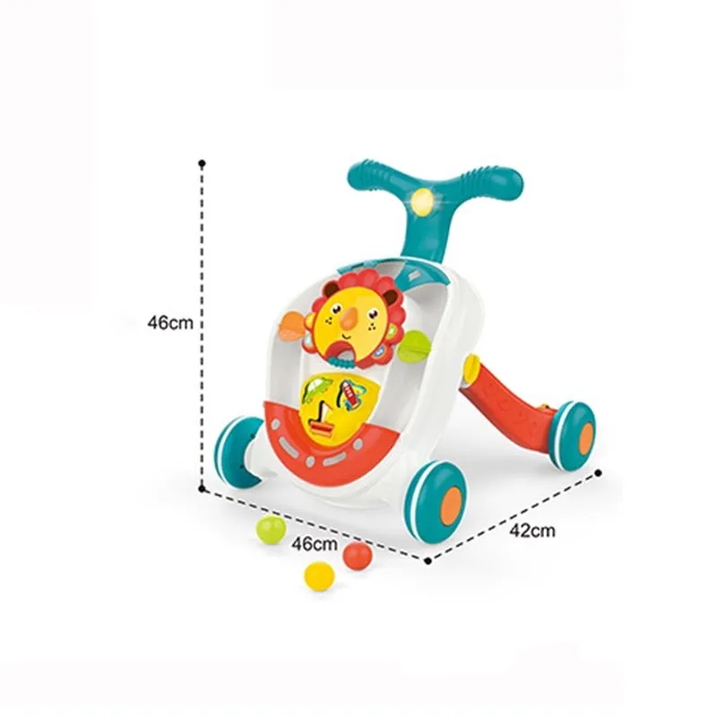 2021 Hot Selling Educational Sit-to-stand Learning Walker Baby Toys with Lion Piano for Kids 18 Months &  Up