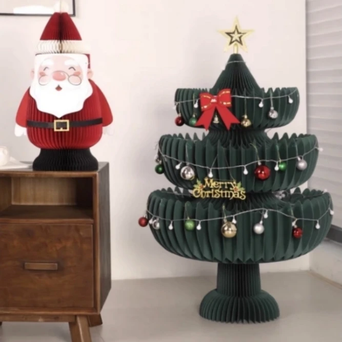 Organ paper Santa Claus Christmas decoration landing creative living room shop shopping mall window hotel large landscaping