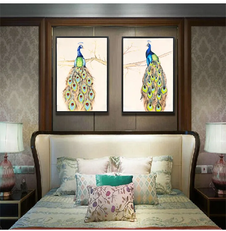 Современное настенное искусство ручной работы красивый павлин картина маслом на холсте