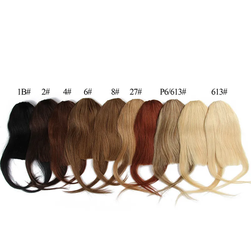 Wholesale Price Brazilian Human Hair Bangs Fringe Clip On Real Hair Straight Hair Bangs Extension