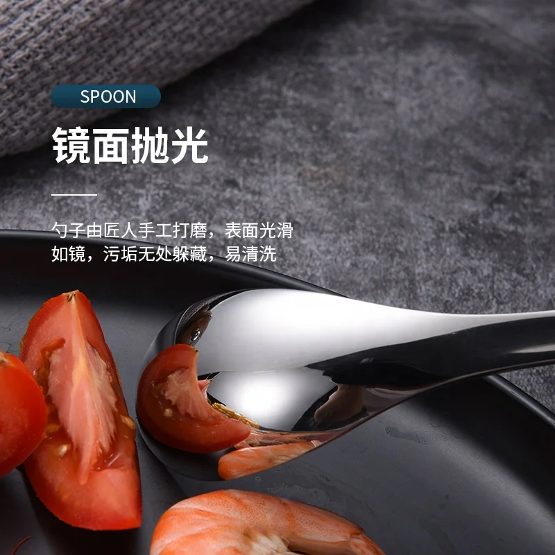 Factory high quality 316L large luxury dessert dinner spoon silver spoon stainless steel spoons for hotel