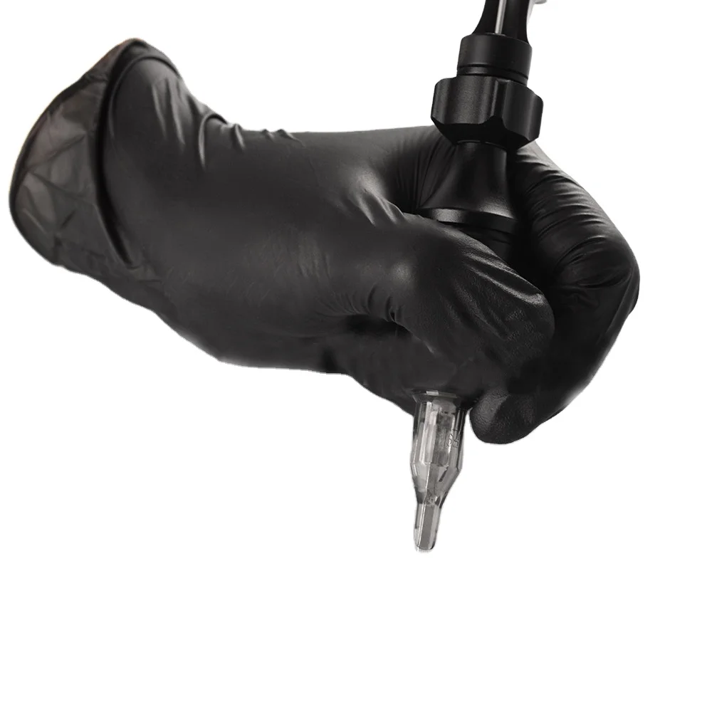 Cheap black powder free blended nitrile vinyl synthetic rubber latex nitrile gloves work safety lab gloves