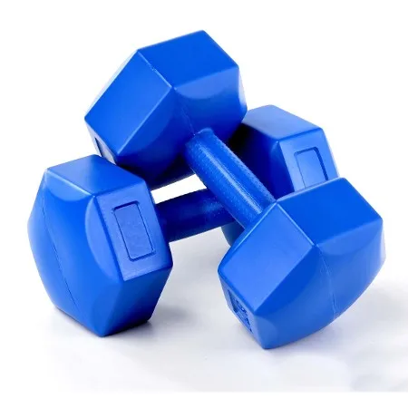 Hexagon  plastic sand filled cement dumbbell