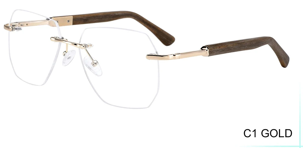 Hot sale factory one piece ready stock men rimless glasses frames