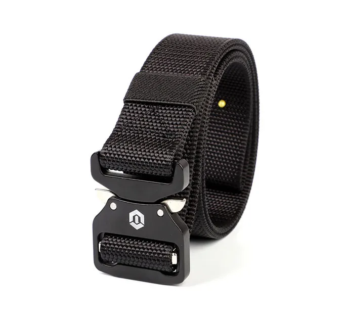 Logo Custom Zinc Alloy buckle Quick Release Strong Jacquard nylon Webbing Belt for Men