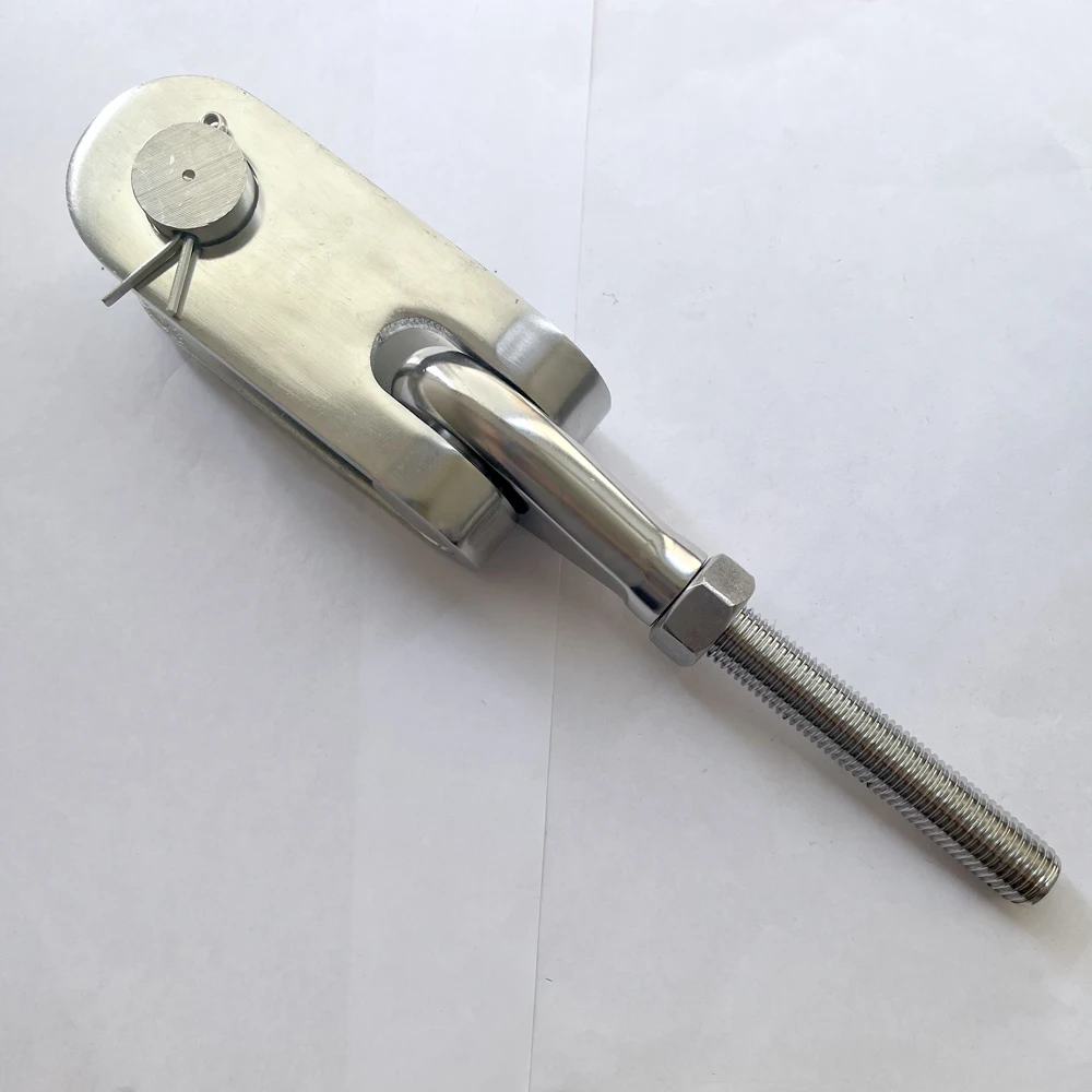 Stainless steel eye style toggle thread terminal type swage rigging terminal