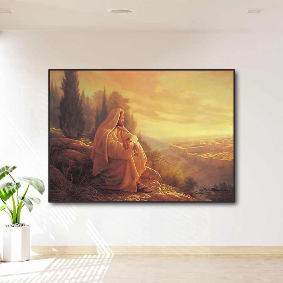 Huamiao New Jesus Christ Calming The Storms From Fear to Faith Poster Decorative Painting Crystal Porcelain Painting Wall Art