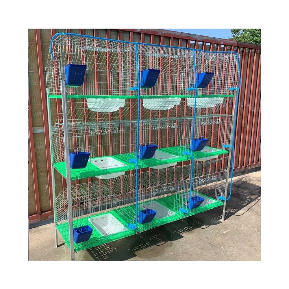 Large Indoor Automatic Rabbit Cage Industrial Rabbit Cage for Sale Commercial European with Nest Box Hot Sale in Europe Layer