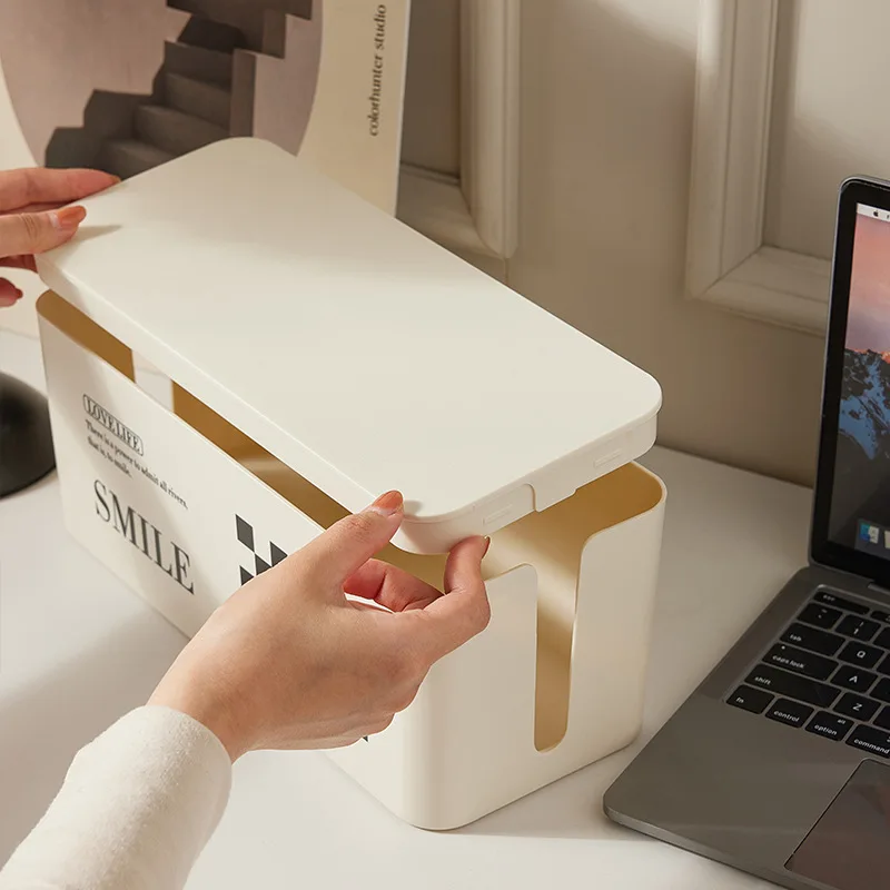 Factory Wholesale HighQuality Household Wire & Cable Storage Box with Lid for Organized Home