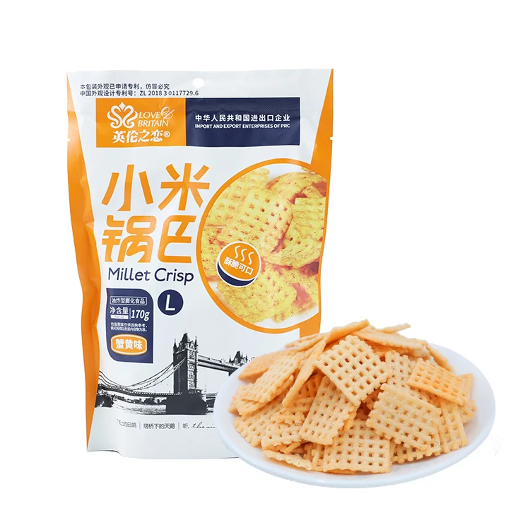 170g Chinese Rice Cracker Guoba Millet Crisp Grain Snacks Chips Crispy Corn Snacks Rice Cake Office Snacks Rice Crispy