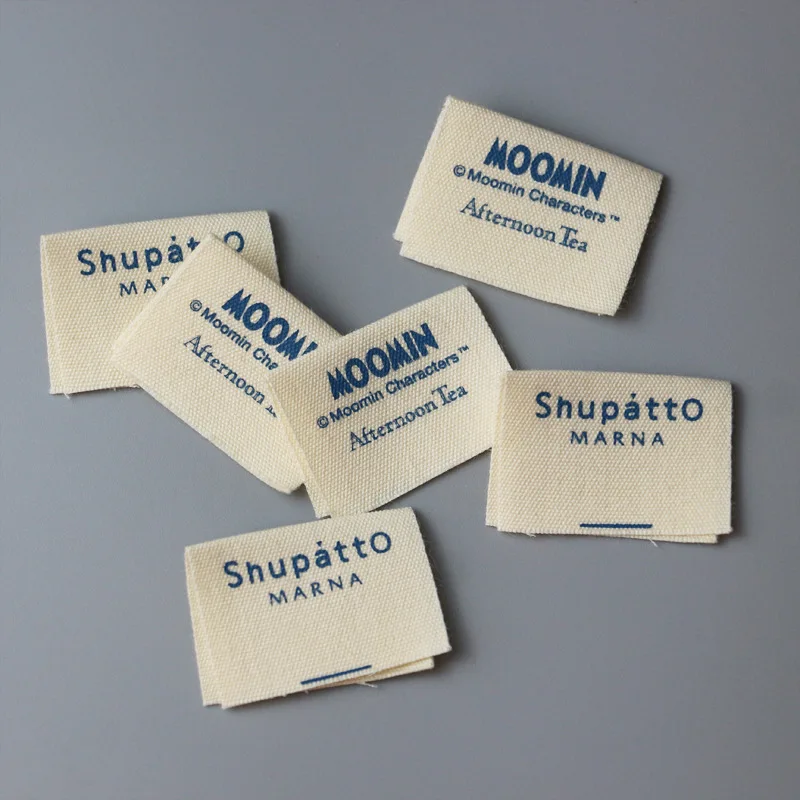 100% Organic Cotton High Density Jacquard Clothes Satin Woven Tag Clothing Woven Labels Custom Private Logo Garment Fabric Label