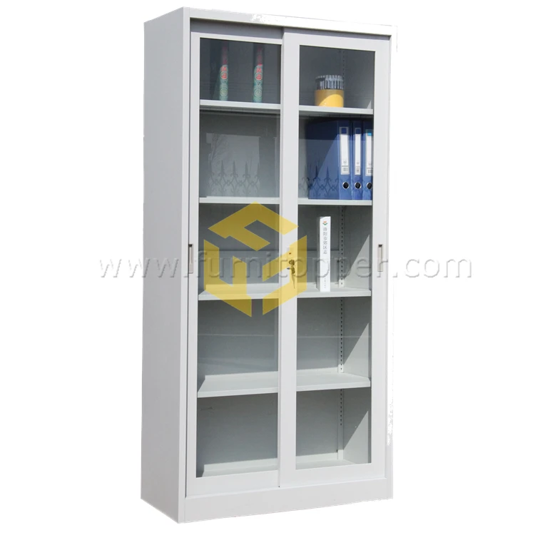 Office Steel Furniture Sliding Glass Door Display File Cabinet Steel Metal Filing Cabinet Cupbord