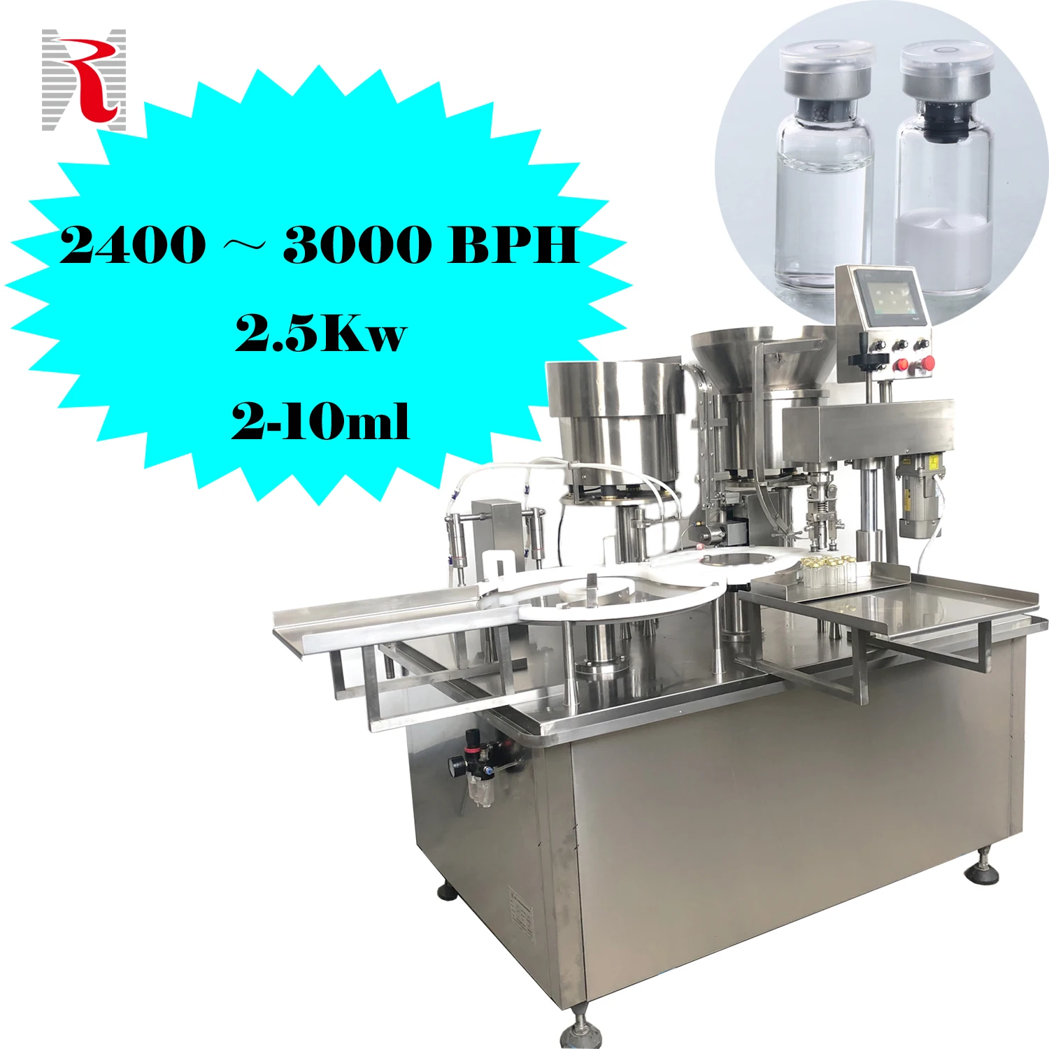 Aluminium Vial Capping Machine Pharma Automatic Small Bottle Filling Capping Labeling Machines
