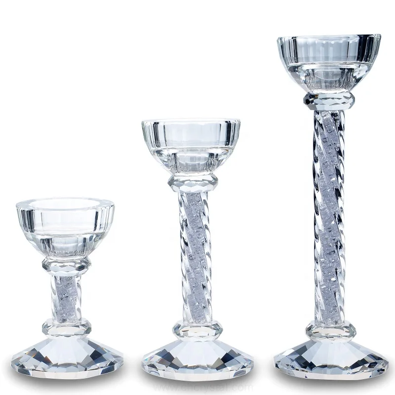 Wholesale Christmas Gift Crystal Holders for Home Decor Crystal Candlestick Holders Wedding Invitation