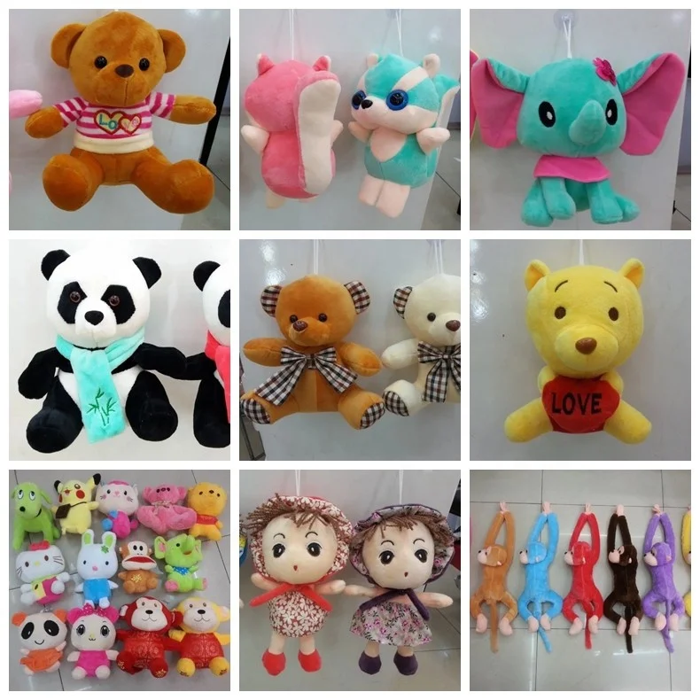 Factory Wholesale Cheap 20cm mix Embroidery animal stuffed Plush Toy,crane machine plush toy vending claw machine Doll plush toy