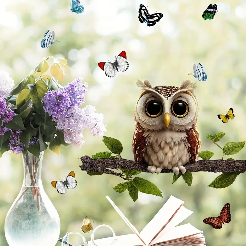 Owl Sticker Wall Stickers For Living Room Bedroom Background Wall Decoration Paintings Window Glass Stickers
