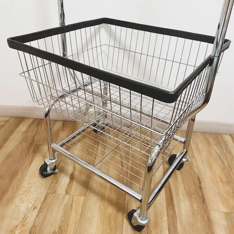 Simple stainless steel clothes hanger double-layerlow-priced mobile cloth clothes hanger wardrobebathroom storage clothing store