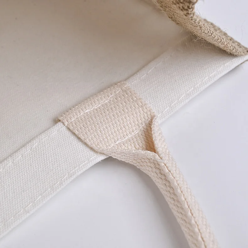 Custom tote bags strong handles shoulder cartoon flower hemp tote bag