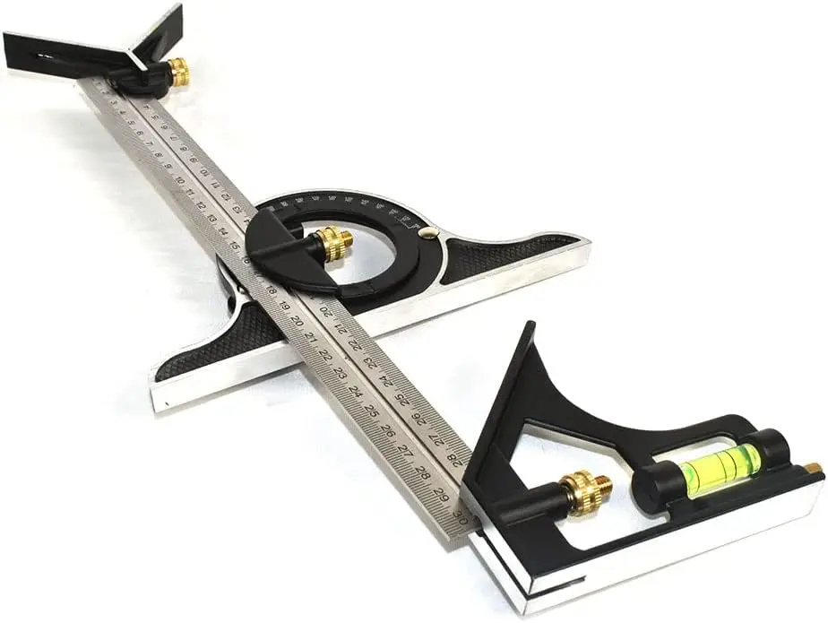 Combination Square Set with Protractor, Woodworking Square, Carpenter Square