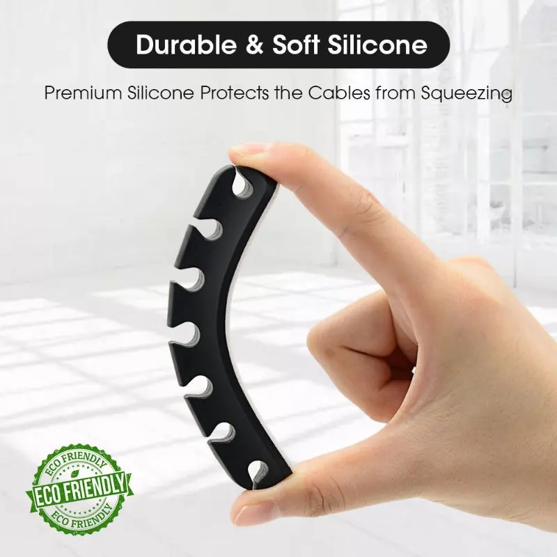 Silicone USB Cable Storage Wire Winder Fixer Cord Cable Clips Charger Desk Cable Organizer