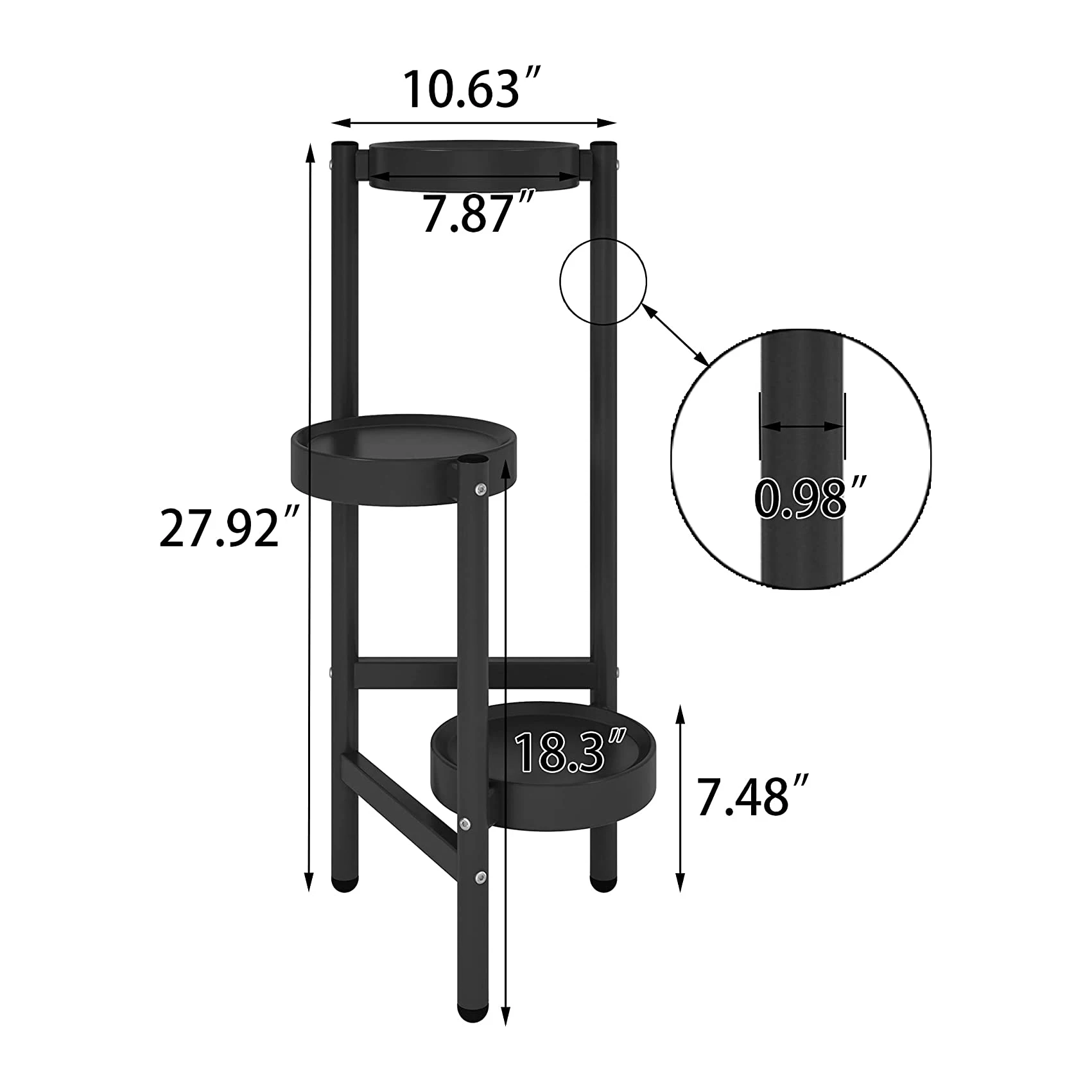 3 Tier Plant Stand Plastic Base Multiple Flower Pot Holder Shelves Planter Rack Storage Organizer