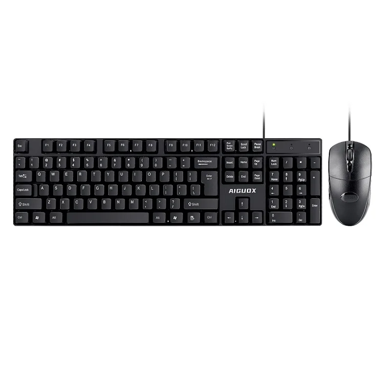 New black 104keys Klavye Kiti keyboard mouse combo Ergonomic wired USB keyboard and mouse combination
