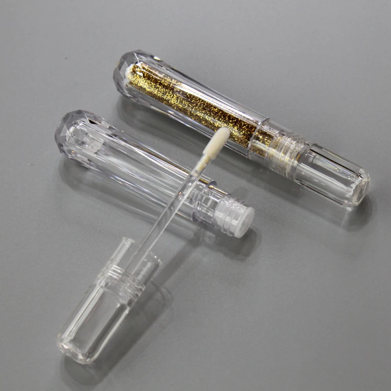 Transparent clear container acrylic cute empty lip gloss tube custom lipgloss packaging