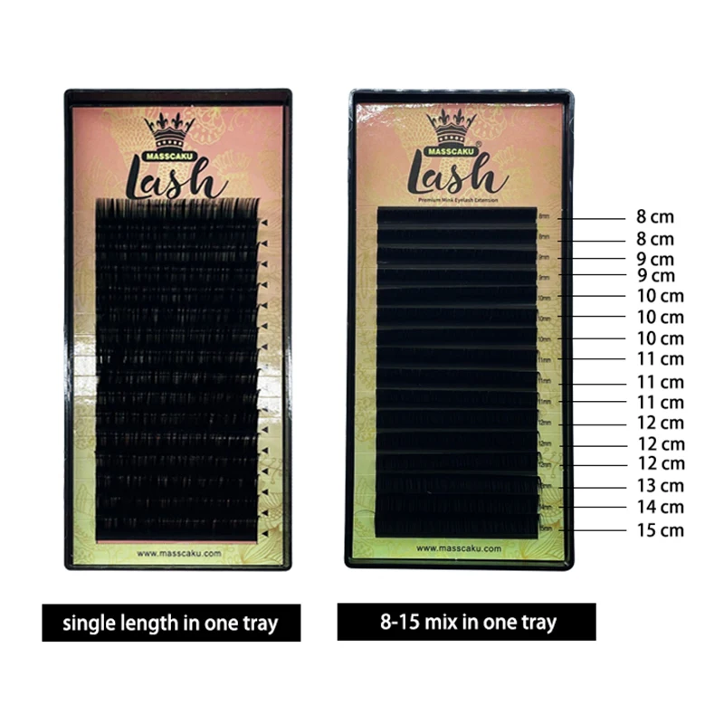 Private Label classic volume 25mm mink cashmere 25mm lash trays eyelash extension