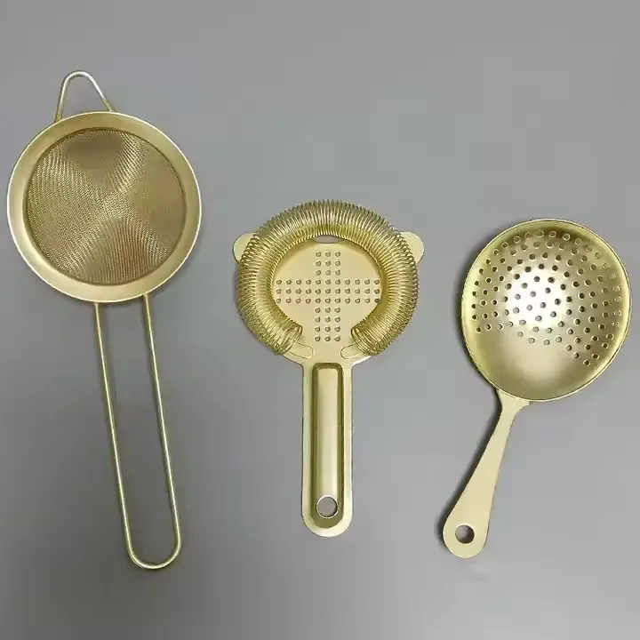 Factory Wholesale 11-piece Matte Gold Stainless Steel Cocktail Shaker set