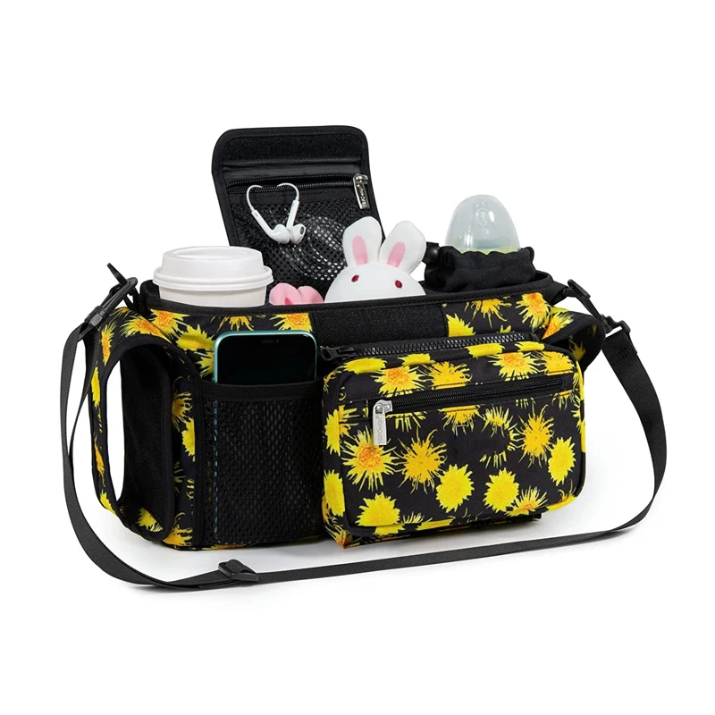 Europe OEM Designer Mother Baby Stroller Organizer, Stroller Outdoor  Hanging Bag with Heightened Insulated Cup Holders