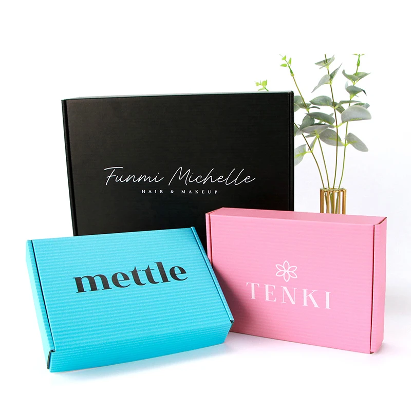 Luxury Design Private Label Corrugated Board Wig Weave Packaging Hair Extension Paper Box With Silk ribbon