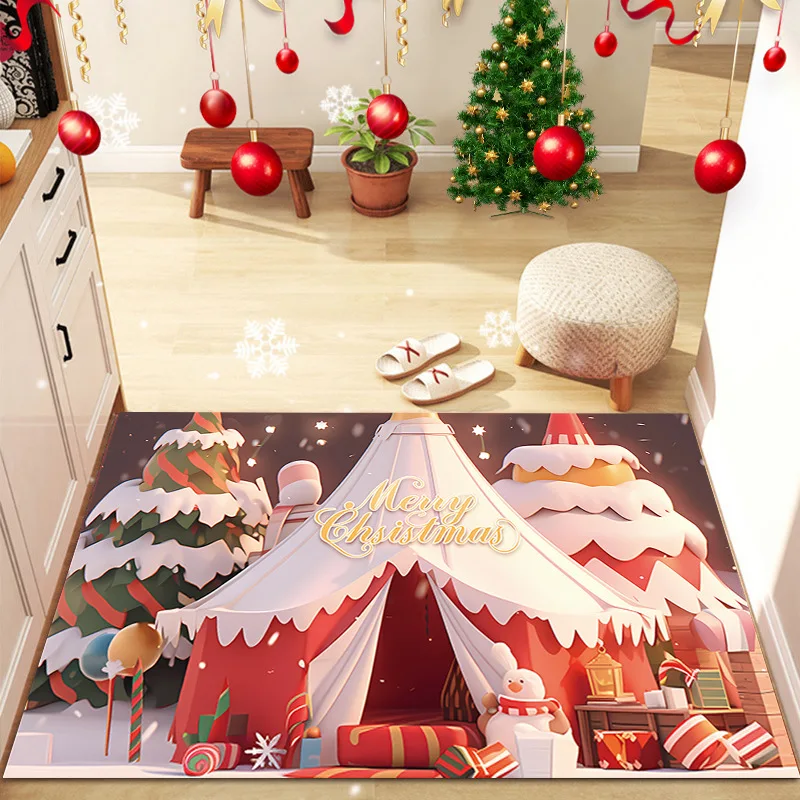 New arrival snow house entrance christmas door mats
