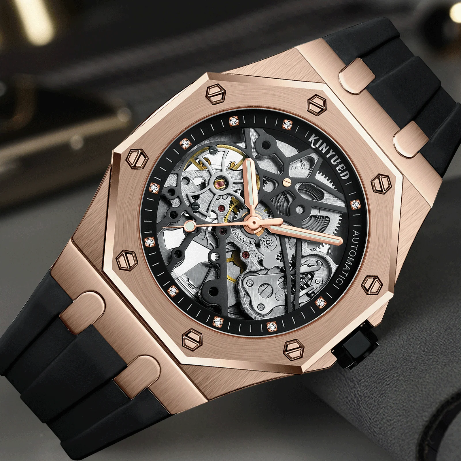 Top Selling Luxury Rubber Stainless Steel 3ATM Waterproof Luxury OEM Sport Wristwatch Men