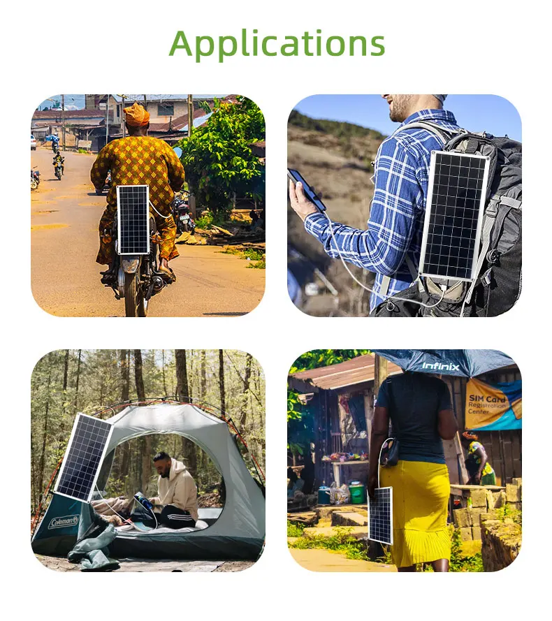 Mini 10W Waterproof Flexible Portable Chargeable Solar Power Bank Solar Panel Outdoor Charger 10W