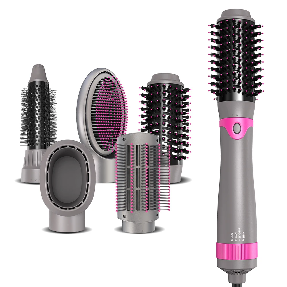 5 в 1 одноэтапный фен и объемный вращающийся Фен Выпрямитель для волос Расческа для завивки Фен