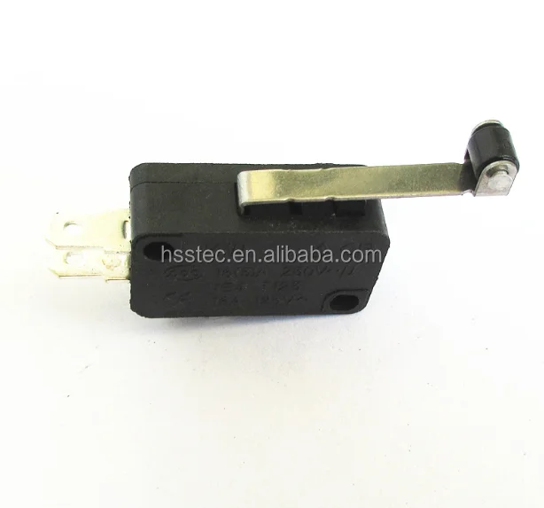 All black micro switch KW7-2 V-156-1C25 copper point 5A250V with roller lever 3 feet
