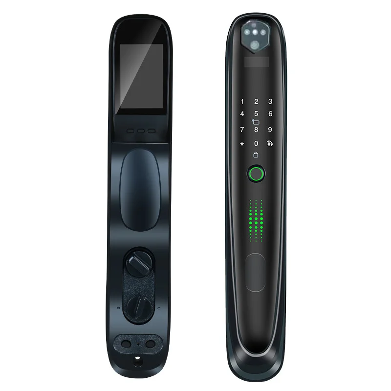 Умная биометрическая камера распознавания лица и отпечатков пальцев экран безопасности противокражный дверной звонок сигнализация удаленный замок