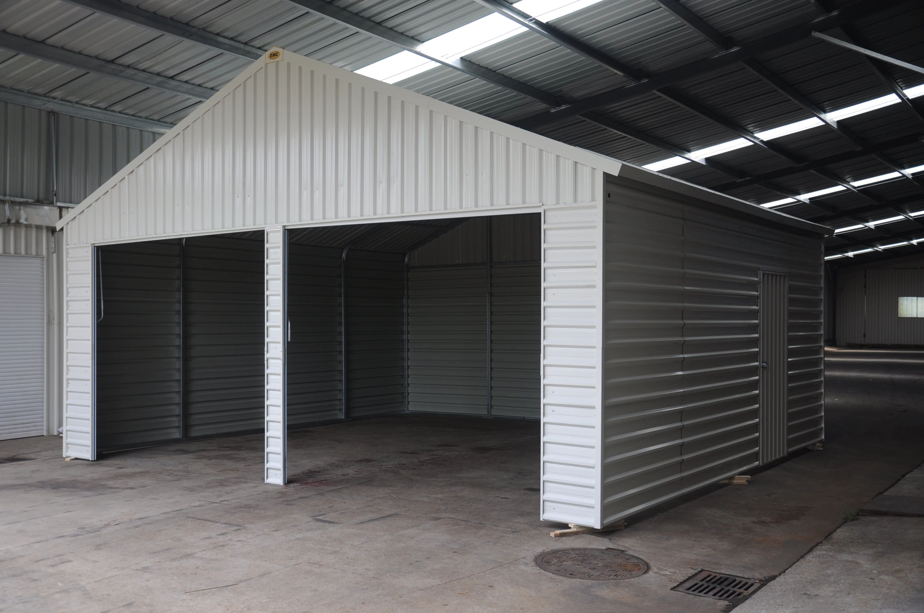 SG2119-H250-2ER/H Prefabricated Easy Assemble Galvanized steel garage Steel Structure Garage 2 car metal garage