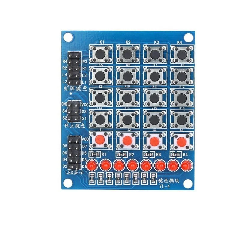 Mini 4 x 4 LED Matrix Array Keyboard 16 Key Switch Keypad 4 Button Electronics for  r3