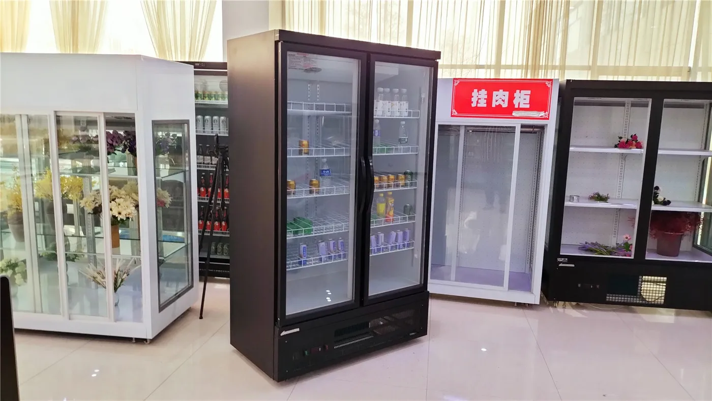 supermarket drinks fridge display refrigerator vertical glass door beverage storing showcase chiller beverage refrigerator