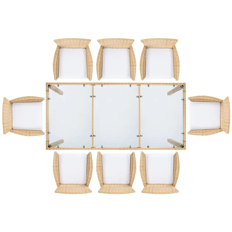 rattan wicker 4 6 seat table and chair dining restaurant patio outdoor furniture set rattan garden set