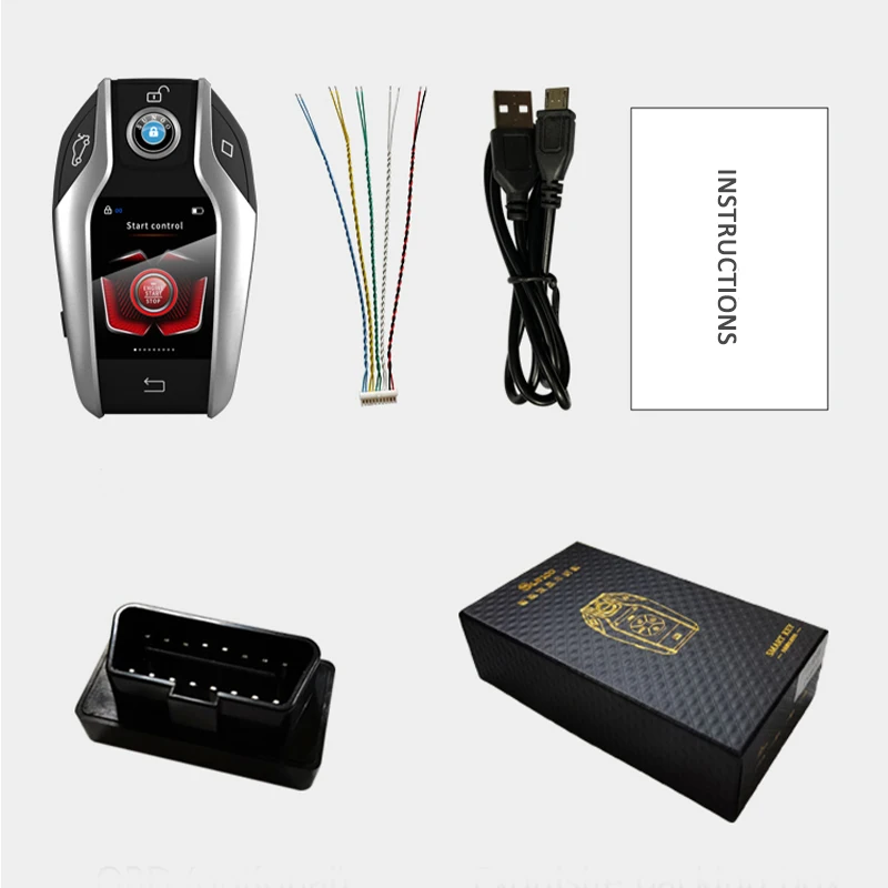 LCD Display Smart Remote Control Open Trunk Vehicle Key Keyless Entry System Modification Touch Vehicle Keys