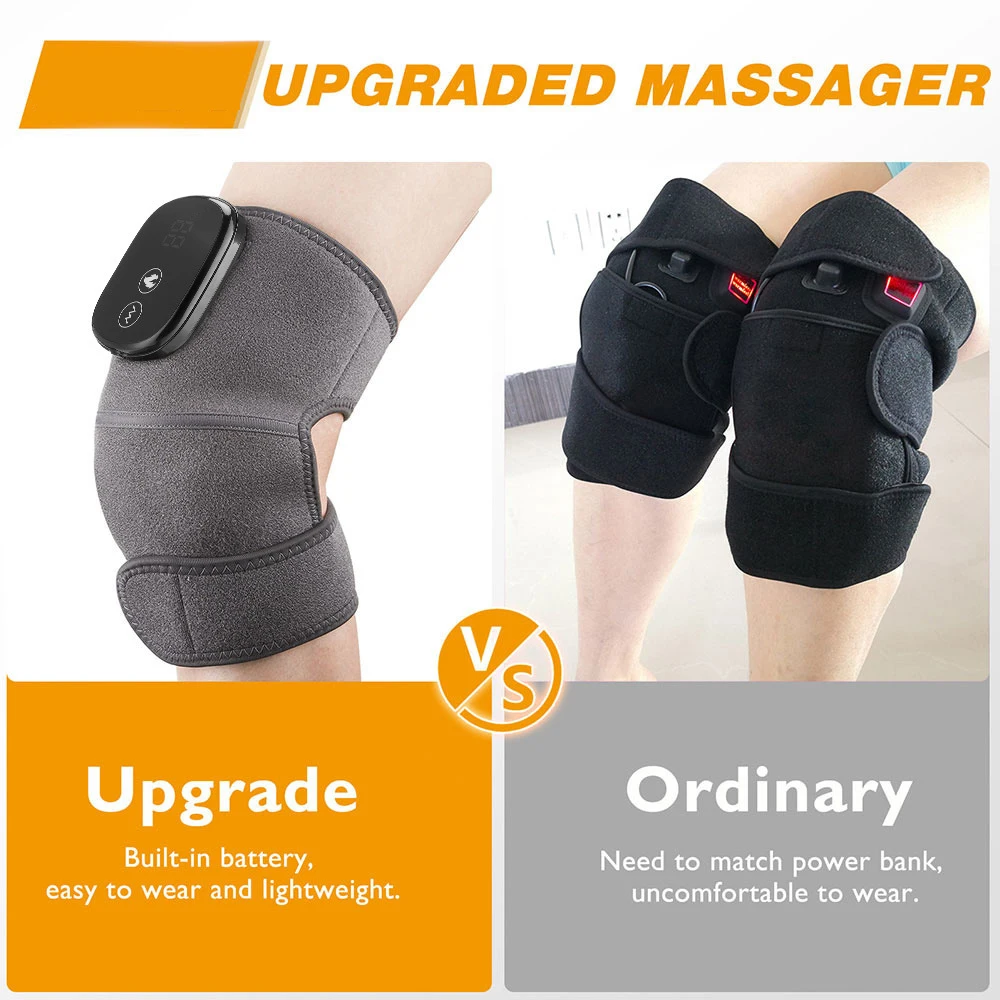 Physiotherapy Thermal Insulation Vibration Massager Electric Heating Knee Pad For Arthritis
